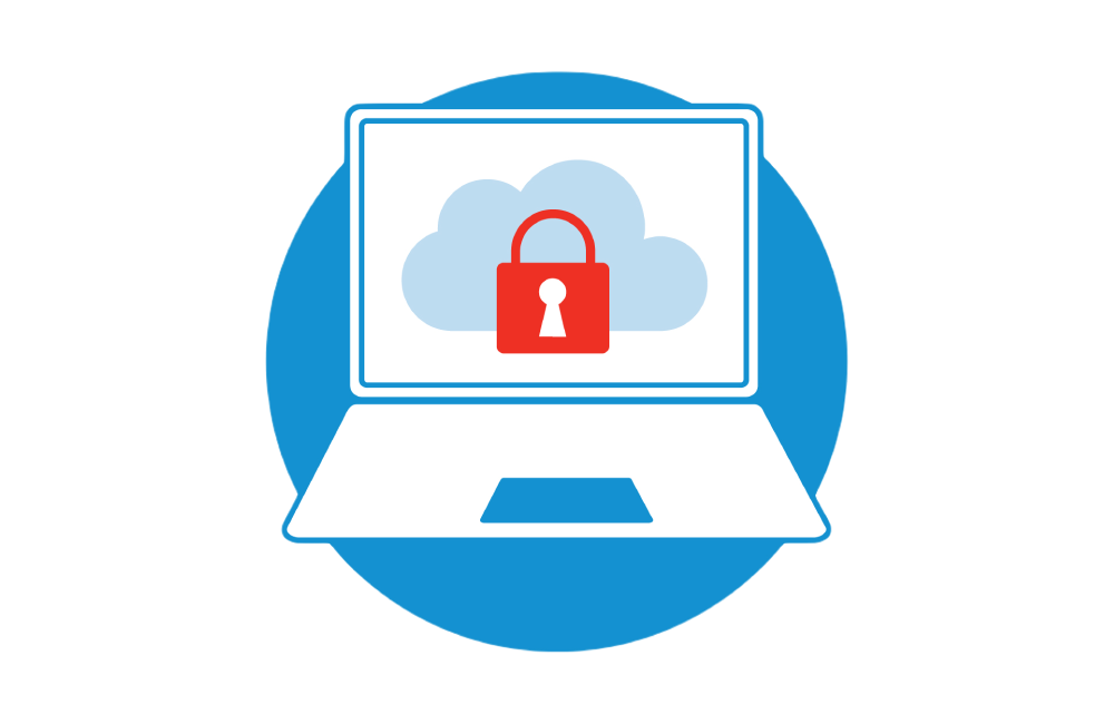 AQMesh laptop with padlock to show air quality data privacy